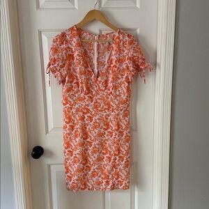 Francesca's Collections Vibrant Orange and White Dress